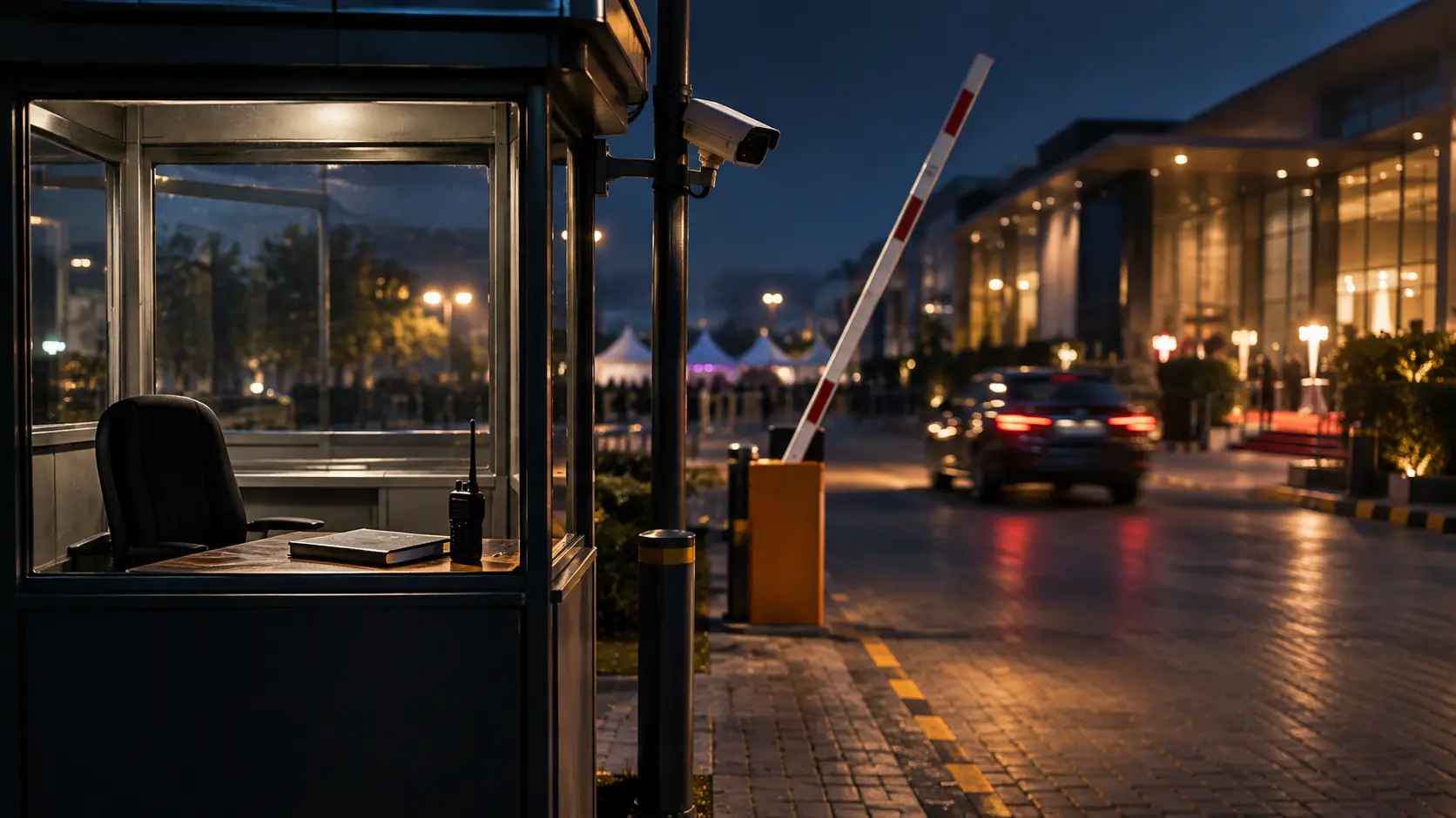 A security checkpoint on a road