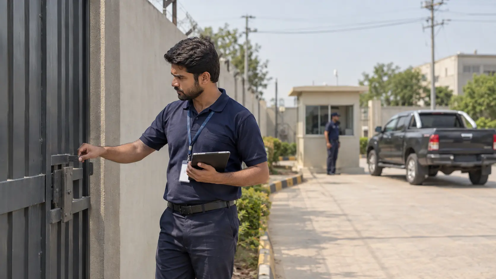 security officer doing site assessment